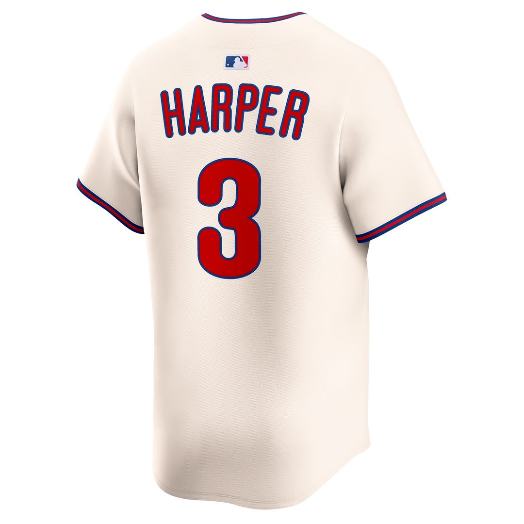 Philadelphia Phillies Bryce Harper Nike Alternate Limited Jersey - Cream Team Jersey Sports Fan Apparel