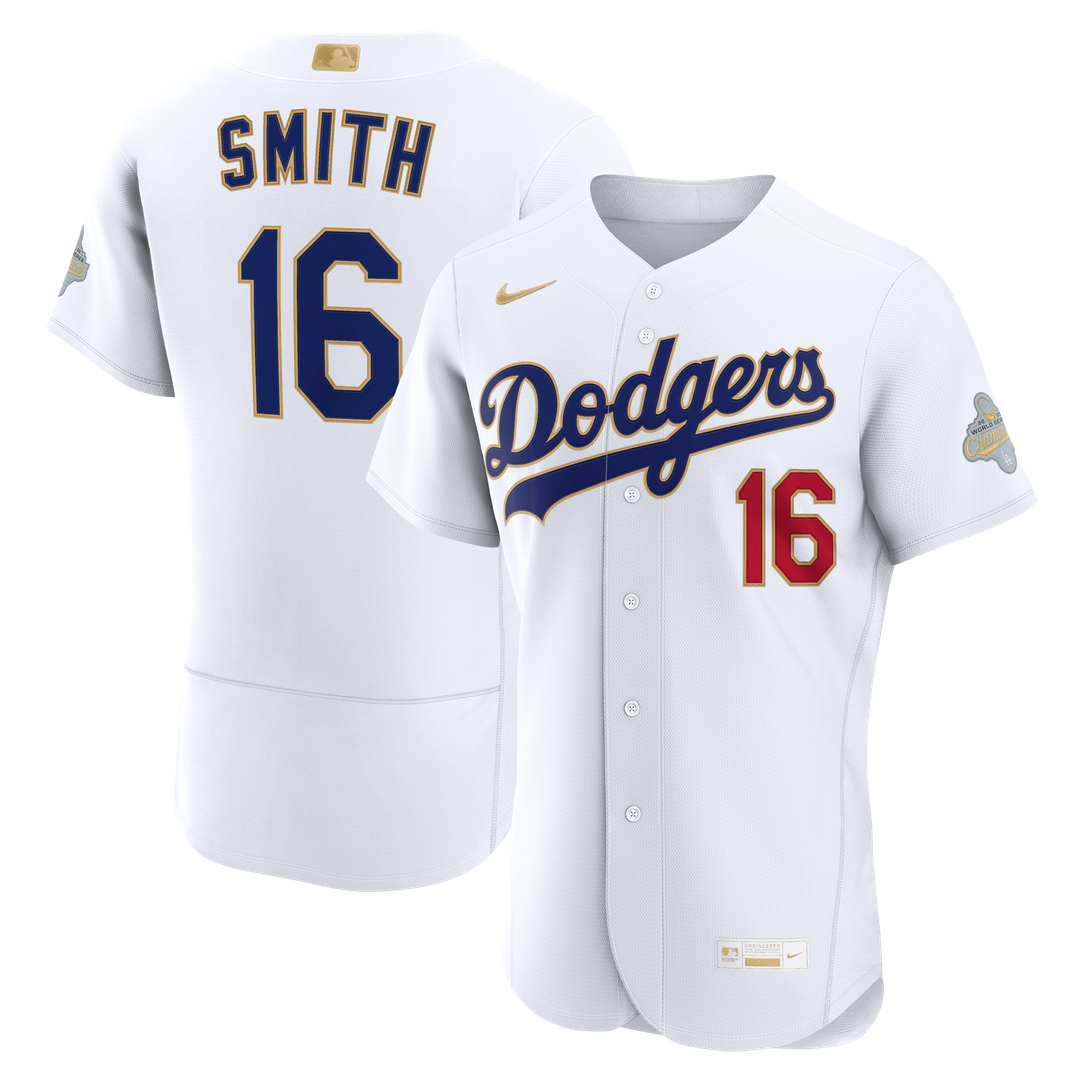 Los Angeles Dodgers Will Smith Nike 2026 Gold Collection Authentic Jersey - White Team Jersey Sports Fan Apparel