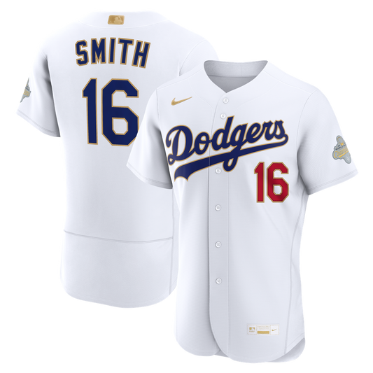Los Angeles Dodgers Will Smith Nike 2026 Gold Collection Authentic Jersey - White Team Jersey Sports Fan Apparel