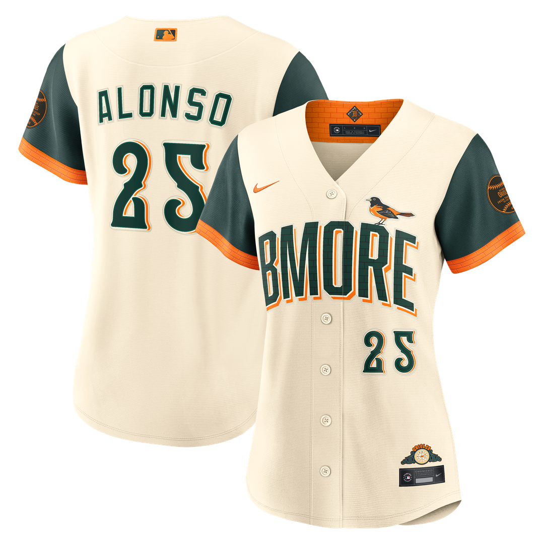 Baltimore Orioles Pete Alonso Nike Women's 2026 City Connect Stadium Jersey - Cream Team Jersey Sports Fan Apparel