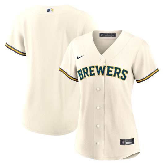 Milwaukee Brewers Nike Women's Home Replica Team Jersey - Cream Team Jersey Sports Fan Apparel