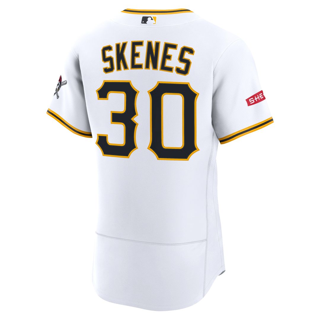 Pittsburgh Pirates Paul Skenes Nike Home Authentic Sponsor Patch Jersey - White Team Jersey Sports Fan Apparel