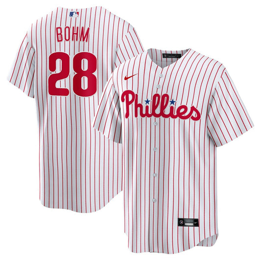 Philadelphia Phillies Alec Bohm Nike Replica Player Jersey - White Team Jersey Sports Fan Apparel