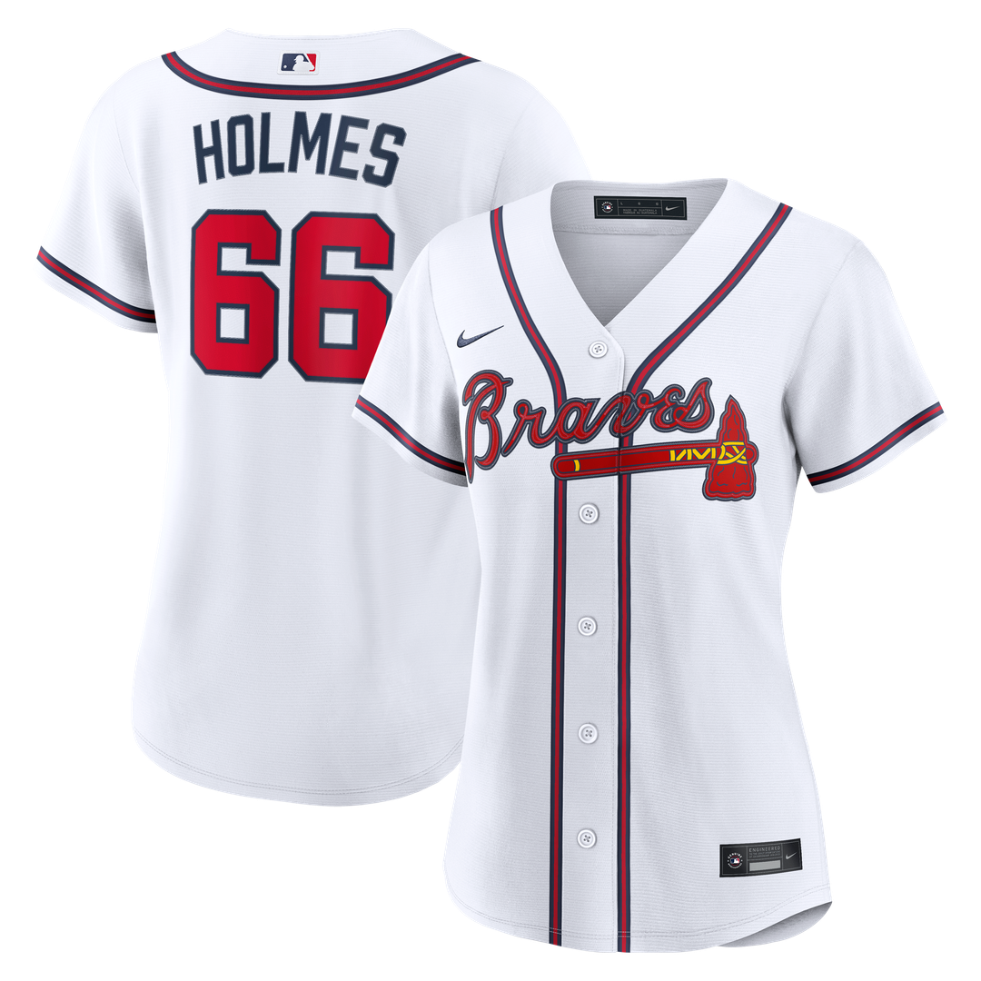 Atlanta Braves Grant Holmes Nike Women's Home Replica Jersey - White Team Jersey Sports Fan Apparel