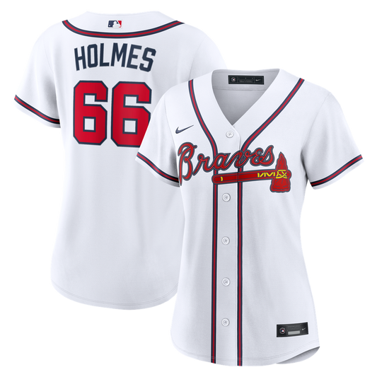 Atlanta Braves Grant Holmes Nike Women's Home Replica Jersey - White Team Jersey Sports Fan Apparel