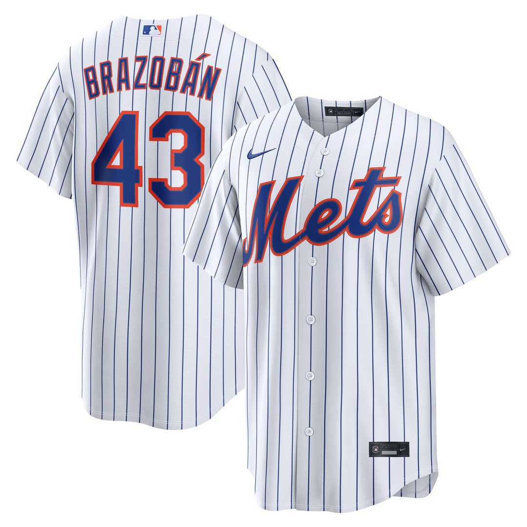 New York Mets Huascar Brazobán Nike Home Replica Jersey - White Team Jersey Sports Fan Apparel