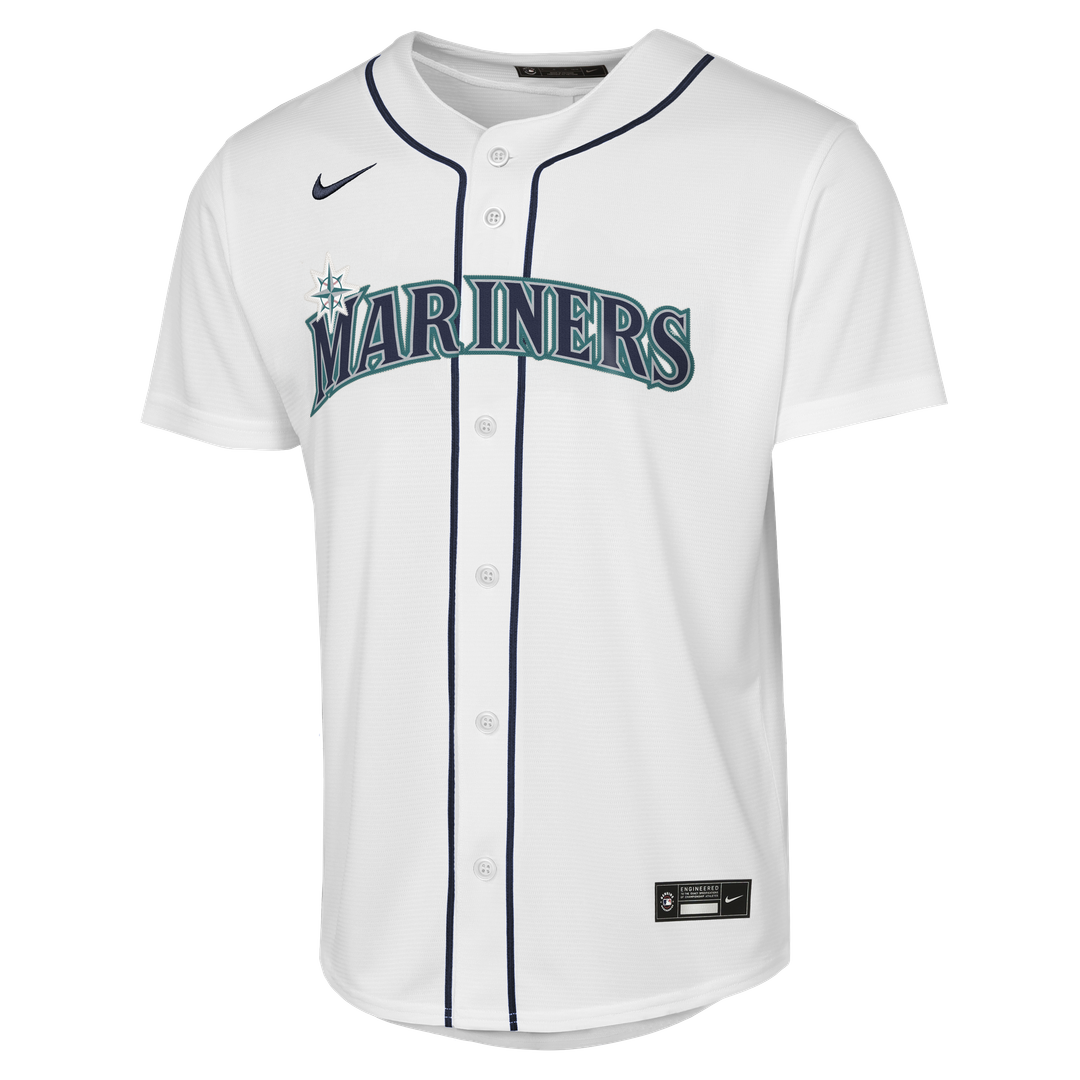 Seattle Mariners Cal Raleigh Nike Youth Home Baseline Jersey - White Team Jersey Sports Fan Apparel