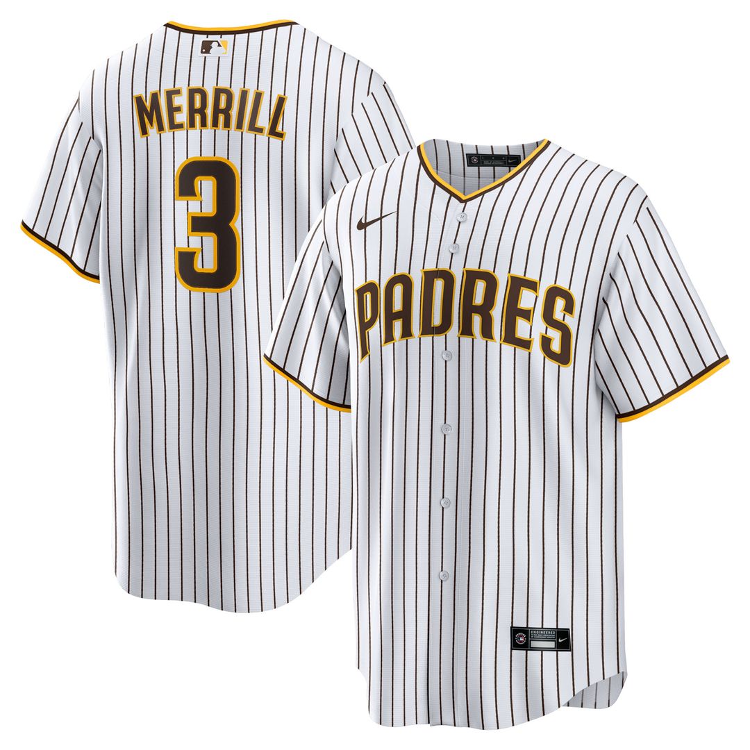 San Diego Padres Jackson Merrill Nike Home Replica Jersey - White Team Jersey Sports Fan Apparel