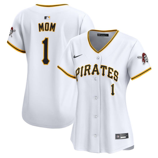 Pittsburgh Pirates Nike Women's #1 Mom Home Limited Jersey - White Team Jersey Sports Fan Apparel