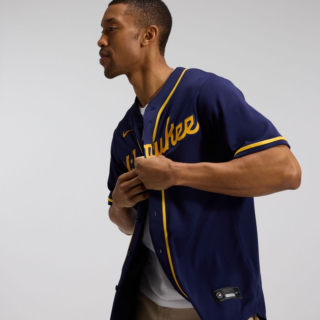 Milwaukee Brewers Nike Alternate Replica Team Jersey - Navy Team Jersey Sports Fan Apparel