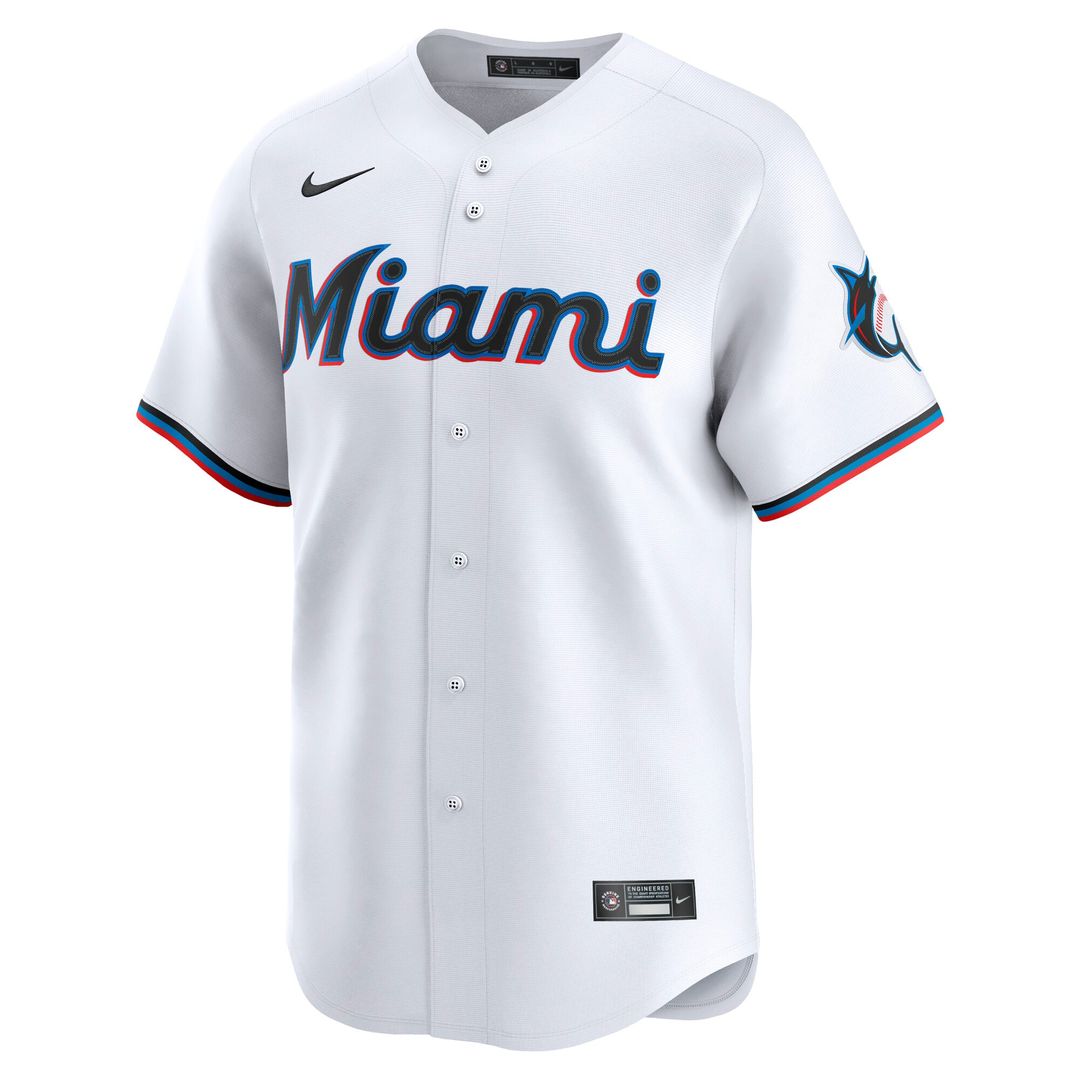 Miami Marlins Nike Home Replica Team Jersey - White Team Jersey Sports Fan Apparel