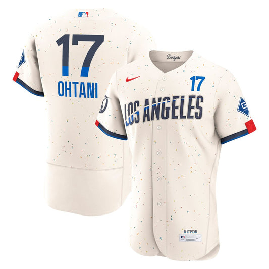 Los Angeles Dodgers Shohei Ohtani Nike City Connect Authentic Sponsor Patch Jersey - Cream Team Jersey Sports Fan Apparel