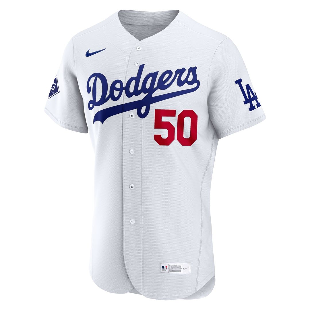 Los Angeles Dodgers Mookie Betts Nike Home Authentic Sponsor Patch Jersey - White Team Jersey Sports Fan Apparel
