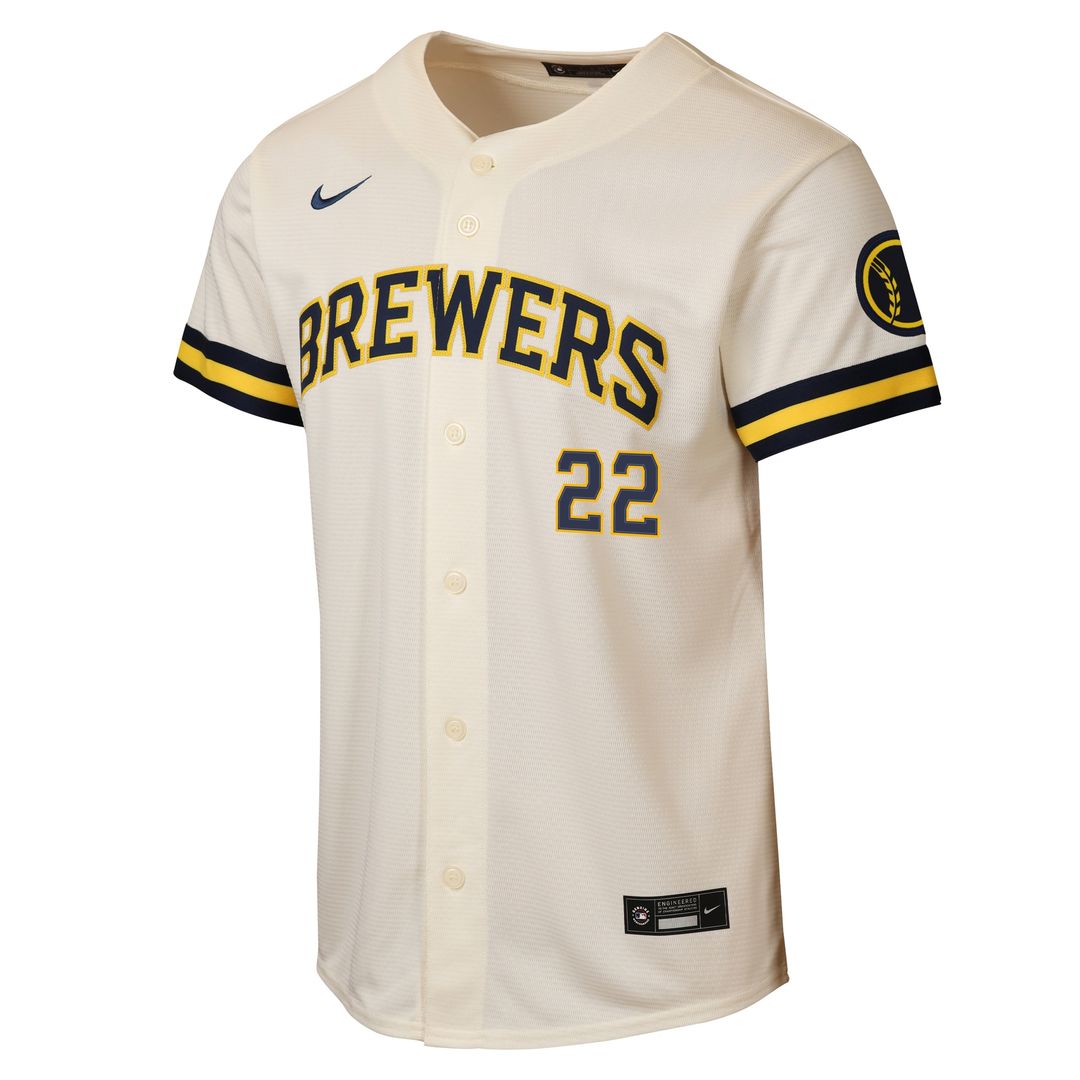 Milwaukee Brewers Christian Yelich Nike Youth Home Stadium Jersey - Cream Team Jersey Sports Fan Apparel