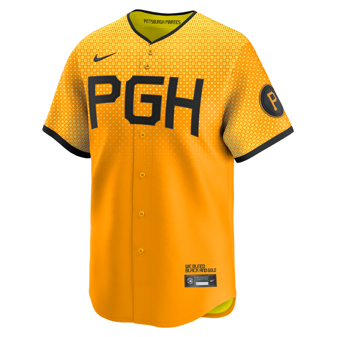 Pittsburgh Pirates Oneil Cruz Nike City Connect Limited Jersey - Gold Team Jersey Sports Fan Apparel