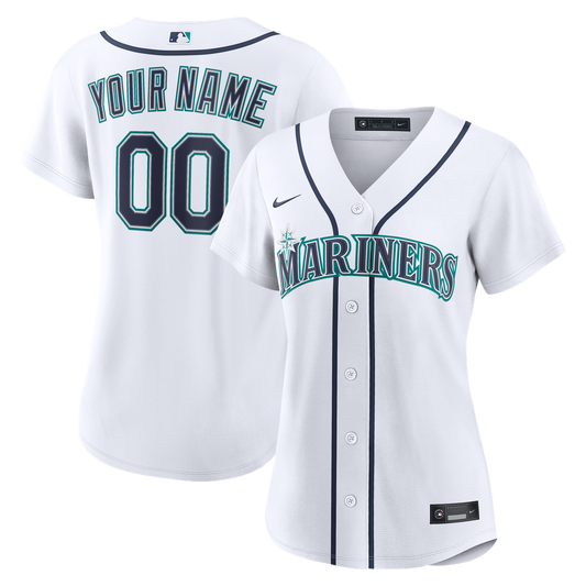 Seattle Mariners Nike Women's Home Replica Custom Jersey - White Team Jersey Sports Fan Apparel