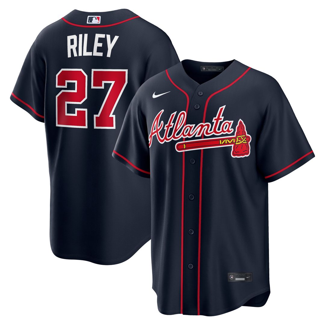 Atlanta Braves Austin Riley Nike Alternate Replica Jersey - Navy Team Jersey Sports Fan Apparel