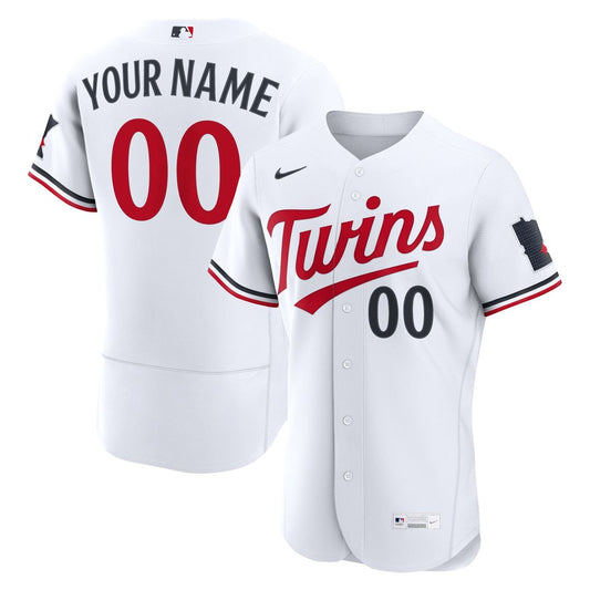 Minnesota Twins Nike Home Authentic Custom Jersey - White Team Jersey Sports Fan Apparel