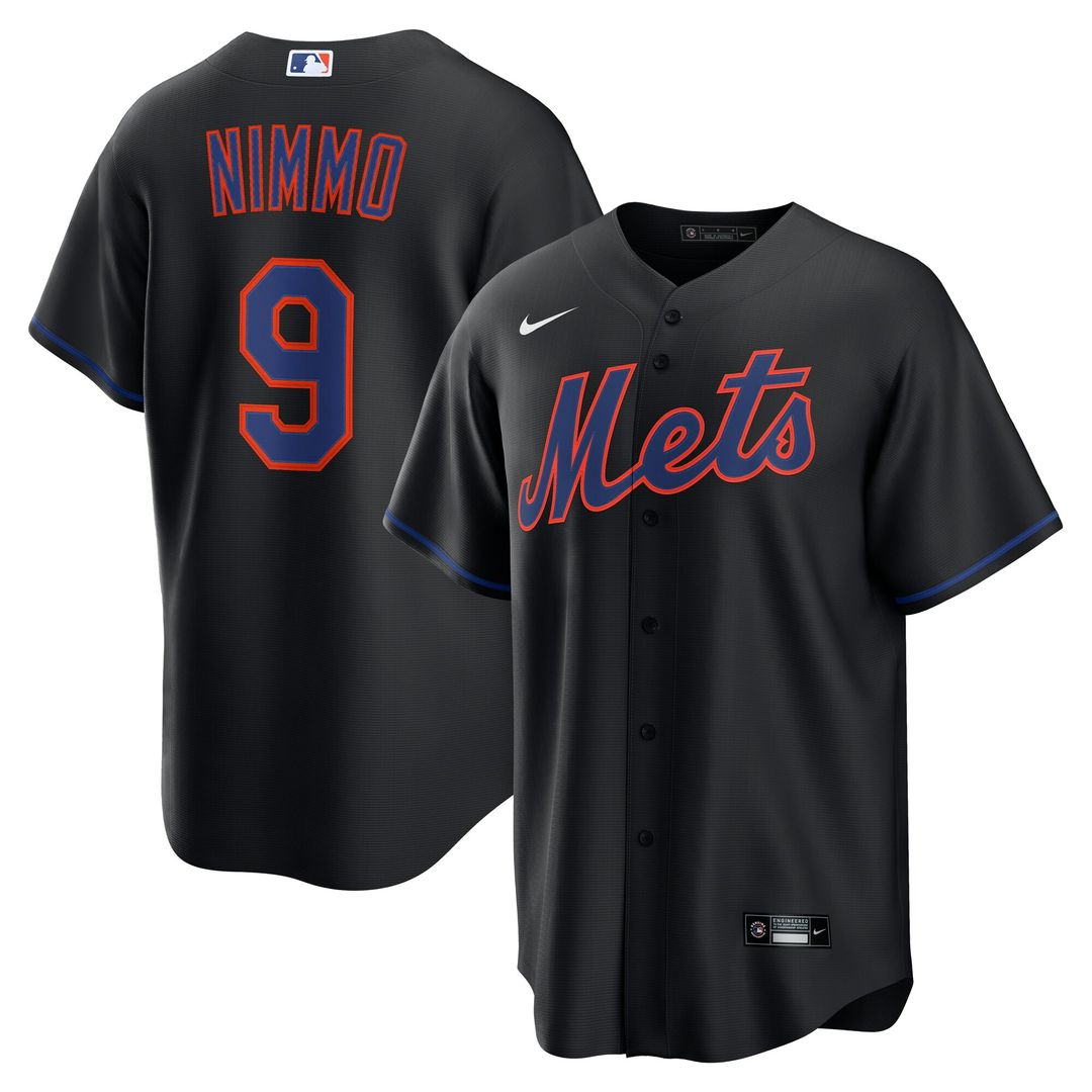 New York Mets Brandon Nimmo Nike Alternate Replica Jersey - Black Team Jersey Sports Fan Apparel
