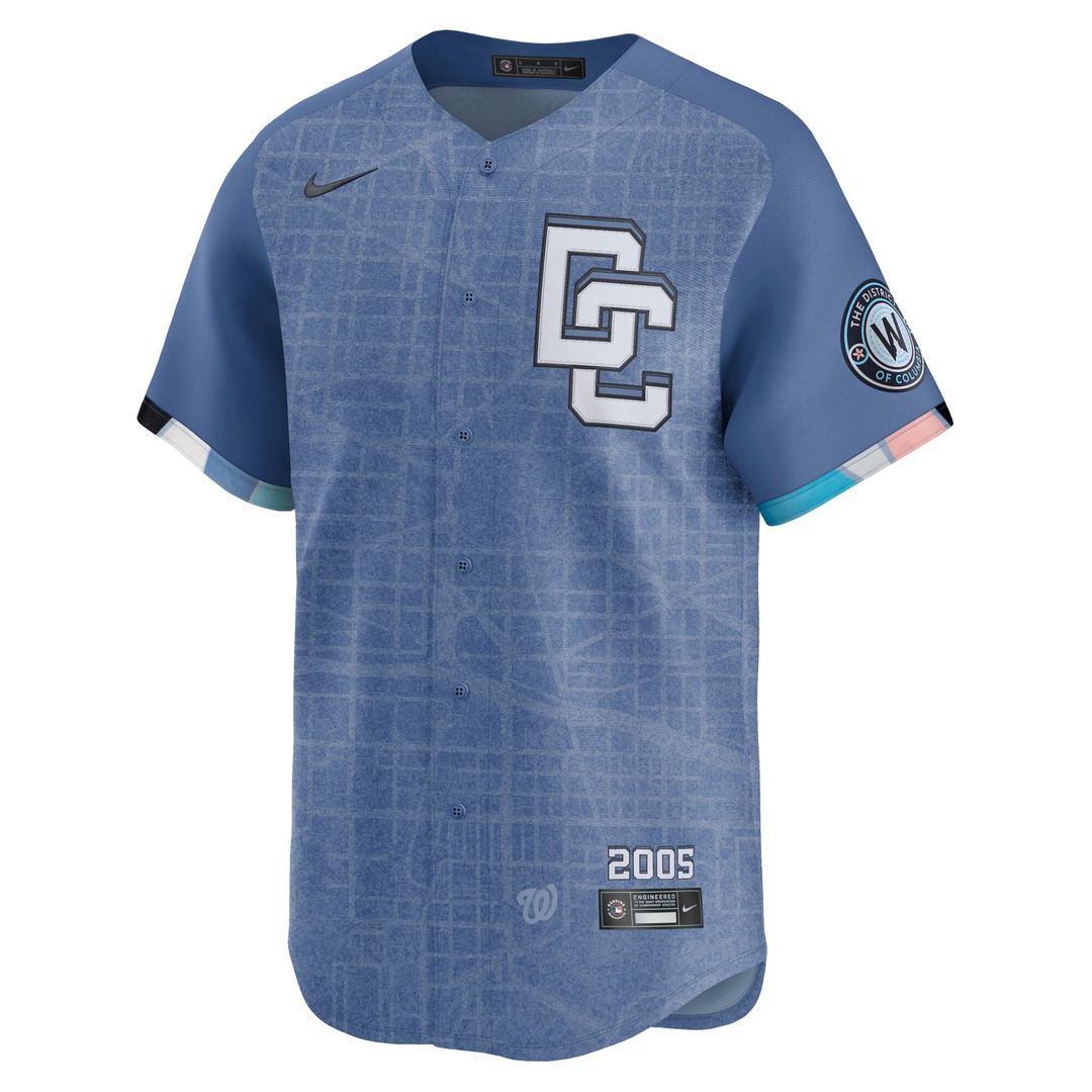 Washington Nationals CJ Abrams Nike 2025 City Connect Limited Jersey - Blue Team Jersey Sports Fan Apparel