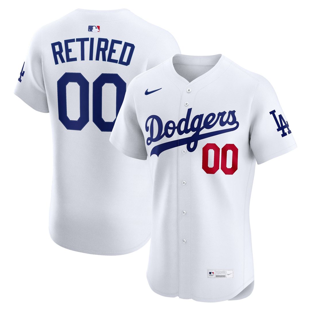 Los Angeles Dodgers Nike Home Elite Pick - A - Player Retired Roster Jersey - White Team Jersey Sports Fan Apparel