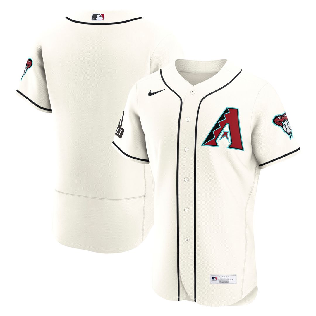 Arizona Diamondbacks Nike Home Sponsor Patch Authentic Jersey - Cream Team Jersey Sports Fan Apparel