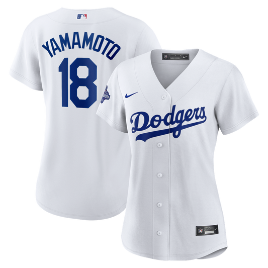 Los Angeles Dodgers Yoshinobu Yamamoto Nike Women's 2025 World Series Champions Home Replica Jersey - White Team Jersey Sports Fan Apparel