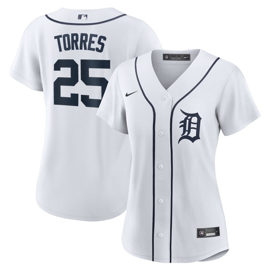 Detroit Tigers Gleyber Torres Nike Women's Home Replica Jersey - White Team Jersey Sports Fan Apparel