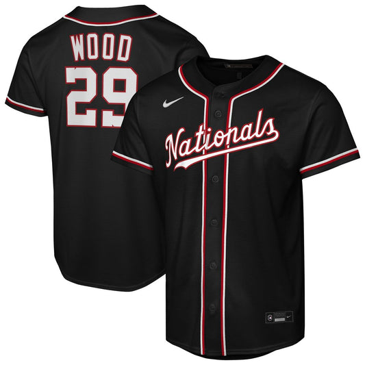 Washington Nationals James Wood Nike Youth Fashion Replica Player Jersey - Black Team Jersey Sports Fan Apparel