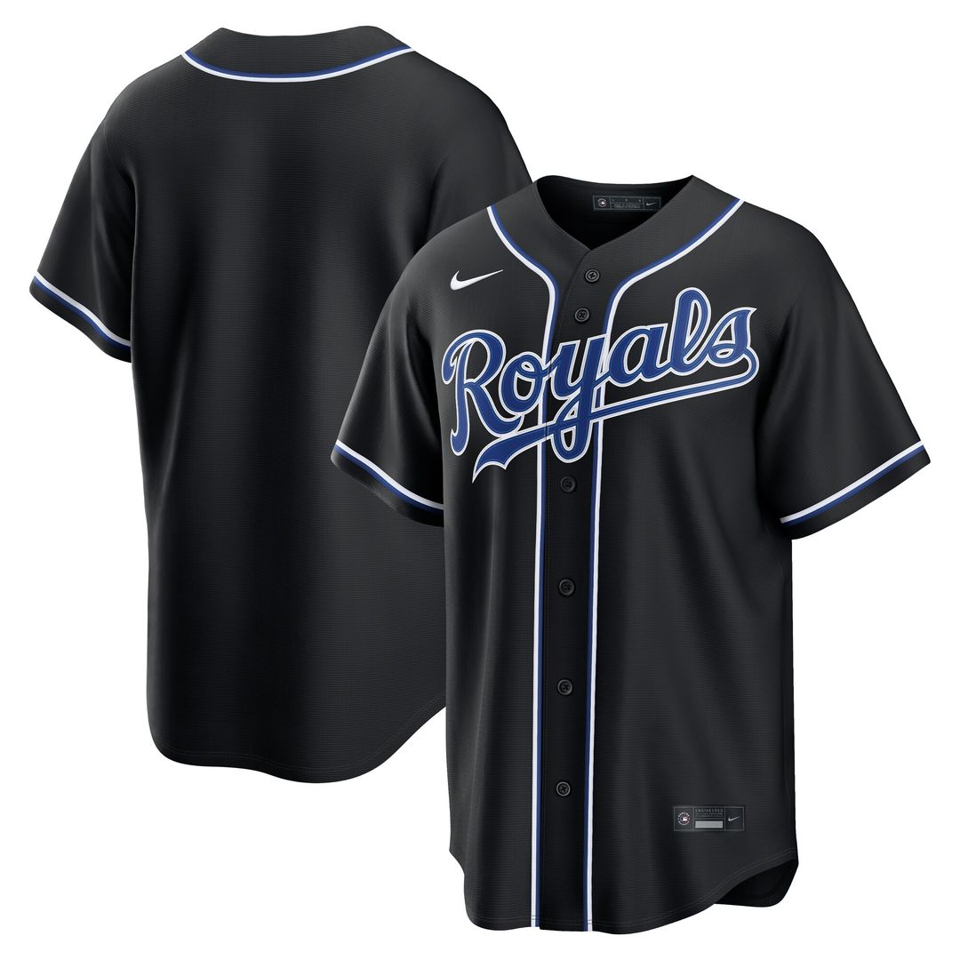 Kansas City Royals Nike Fashion Replica Black Out Jersey Team Jersey Sports Fan Apparel