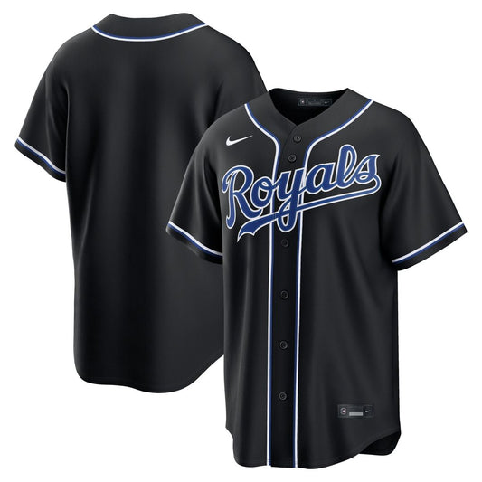 Kansas City Royals Nike Fashion Replica Black Out Jersey Team Jersey Sports Fan Apparel