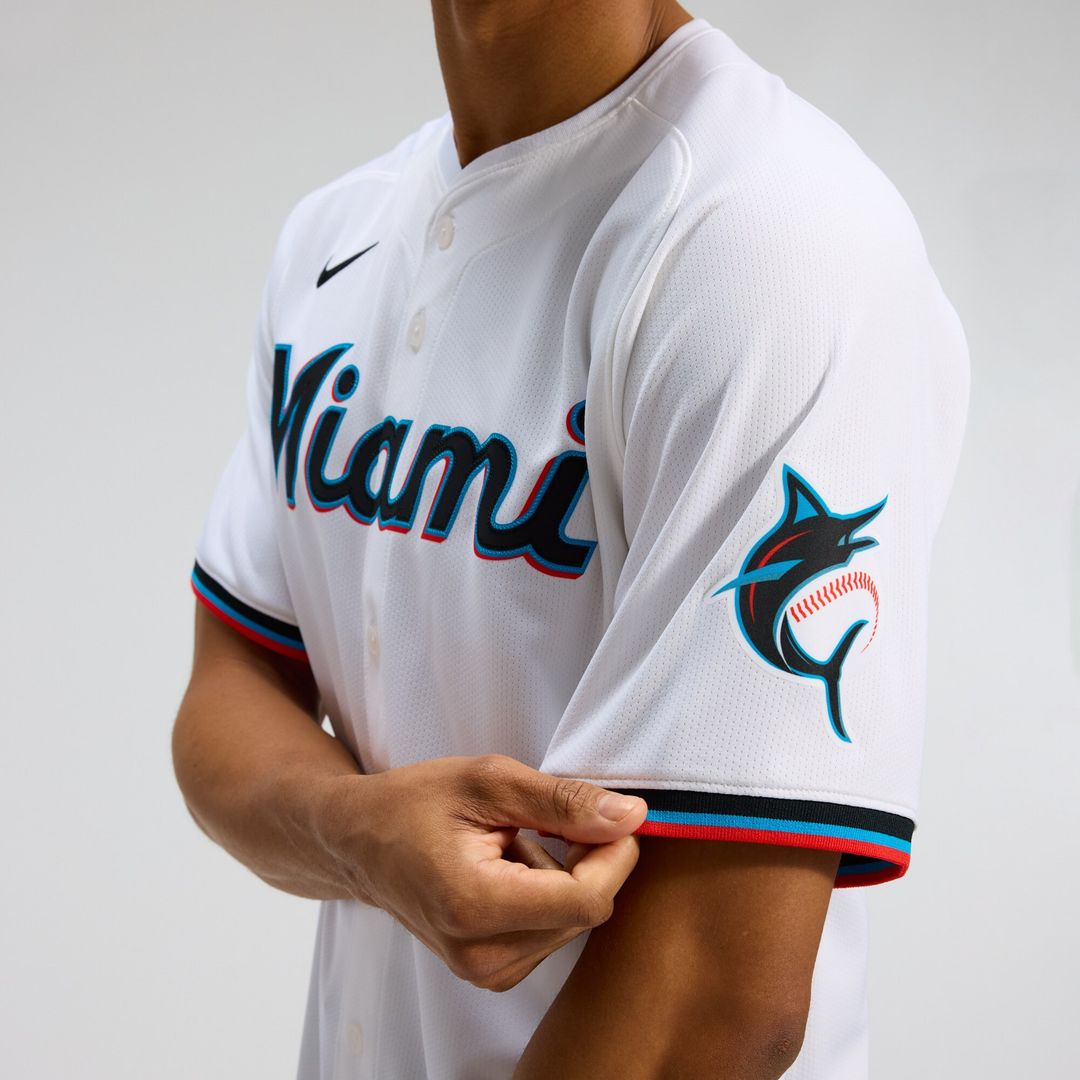 Miami Marlins Nike Home Limited Jersey - White Team Jersey Sports Fan Apparel