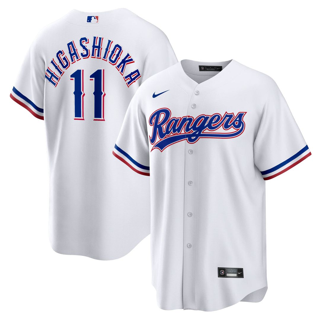 Texas Rangers Kyle Higashioka Nike Home Replica Jersey - White Team Jersey Sports Fan Apparel
