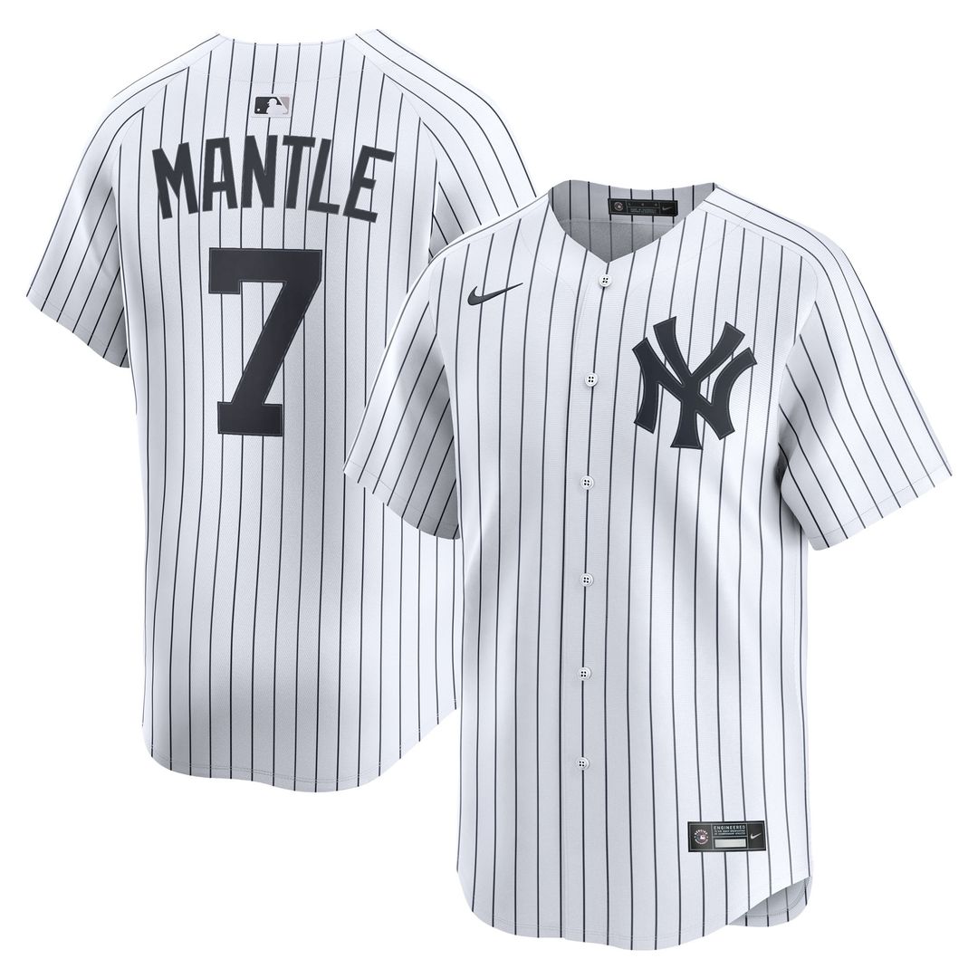 New York Yankees Mickey Mantle Nike Home Limited Player Jersey - White Team Jersey Sports Fan Apparel