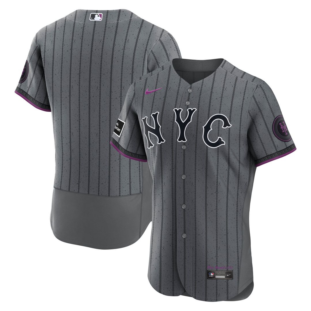 New York Mets Nike City Connect Authentic Sponsor Patch Jersey - Gray Team Jersey Sports Fan Apparel