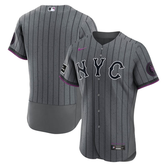 New York Mets Nike City Connect Authentic Sponsor Patch Jersey - Gray Team Jersey Sports Fan Apparel