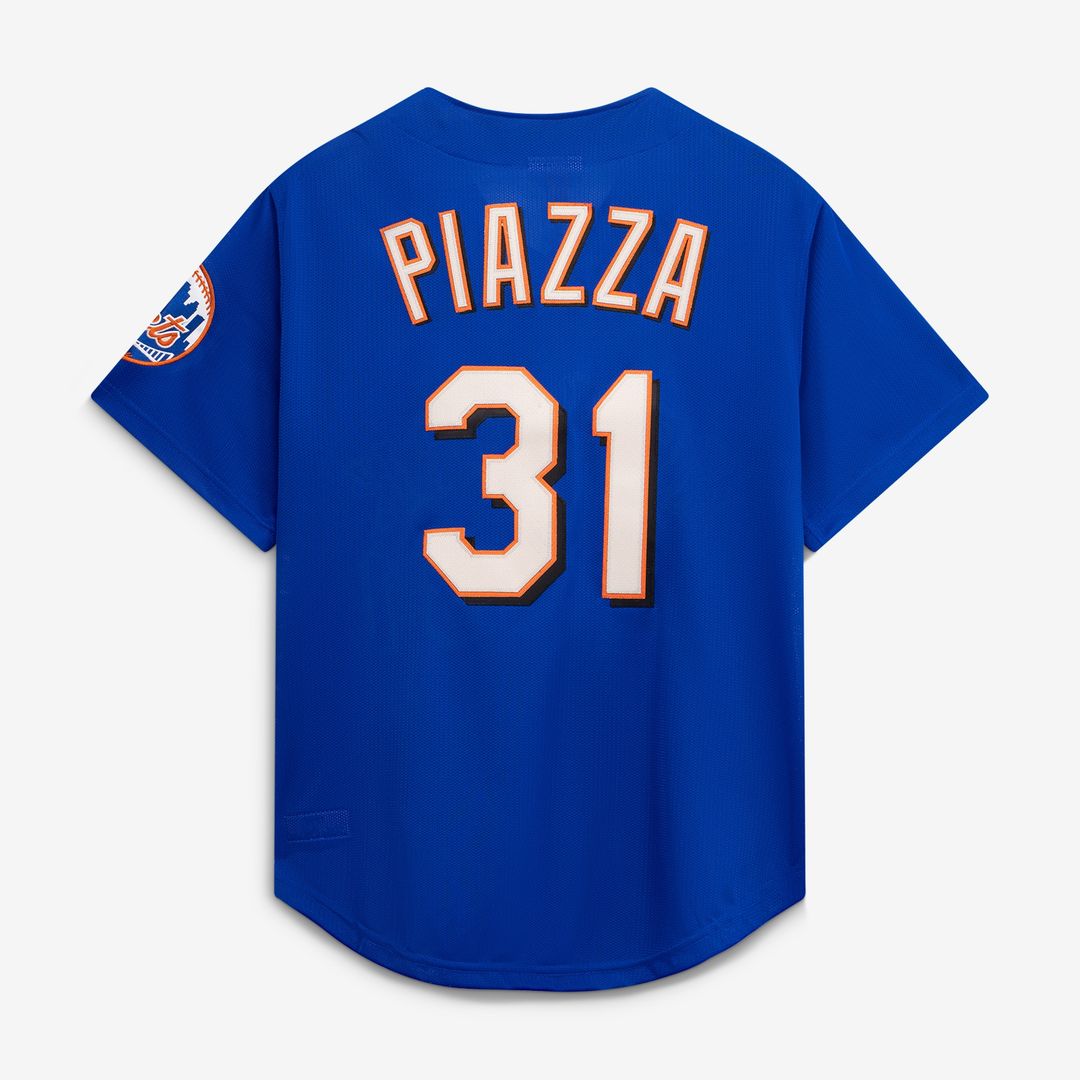 New York Mets Mike Piazza Mitchell & Ness Cooperstown Mesh Batting Practice Button - Up Jersey - Royal Team Jersey Sports Fan Apparel