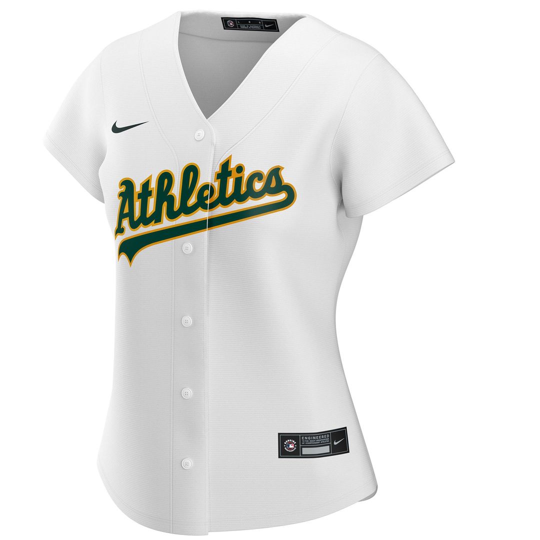 Athletics Nike Women's Home Replica Custom Jersey - White Team Jersey Sports Fan Apparel