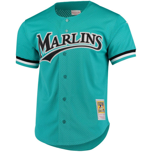 Andre Dawson Florida Marlins Mitchell & Ness Cooperstown Mesh Batting Practice Button - Up Jersey - Teal Team Jersey Sports Fan Apparel
