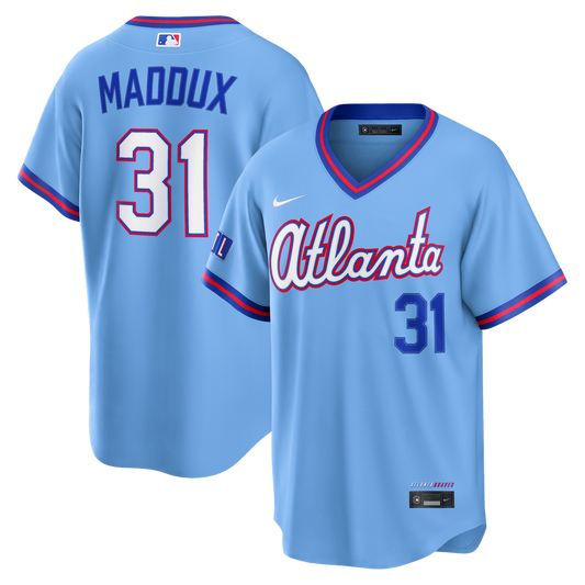 Atlanta Braves Greg Maddux Nike 2026 City Connect Stadium Jersey - Powder Blue Team Jersey Sports Fan Apparel