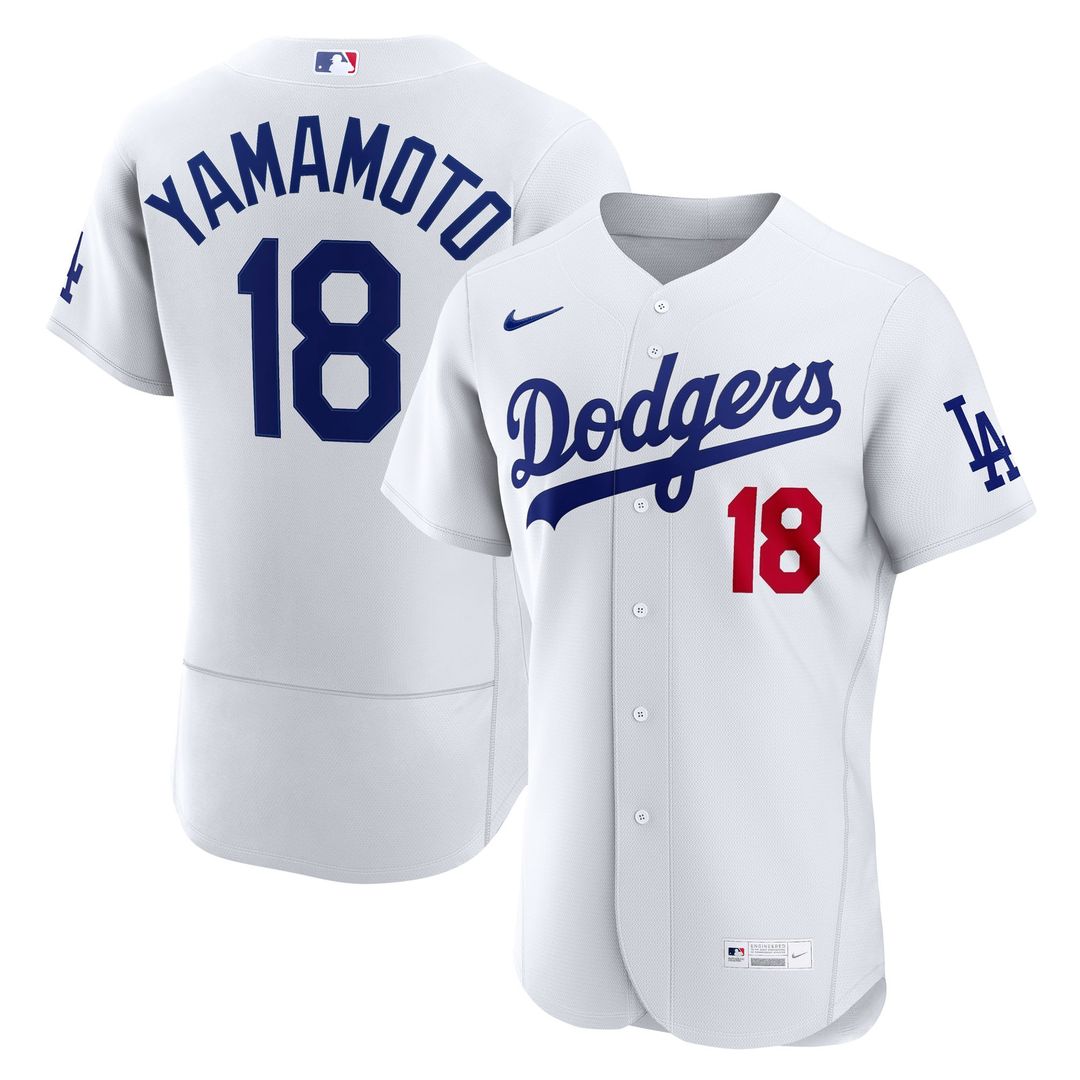 Los Angeles Dodgers Yoshinobu Yamamoto Nike Home Authentic Jersey - White Team Jersey Sports Fan Apparel
