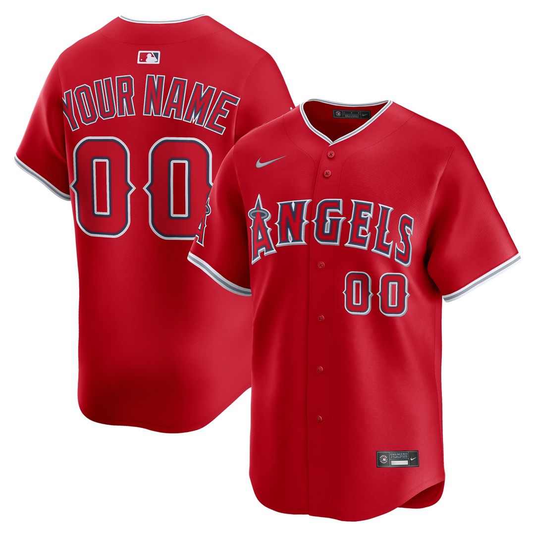 Los Angeles Angels Nike Alternate Limited Custom Jersey - Red Team Jersey Sports Fan Apparel
