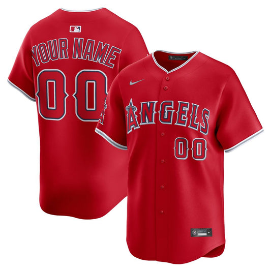Los Angeles Angels Nike Alternate Limited Custom Jersey - Red Team Jersey Sports Fan Apparel