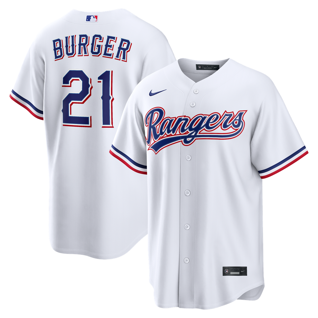 Texas Rangers Jake Burger Nike Home Replica Jersey - White Team Jersey Sports Fan Apparel