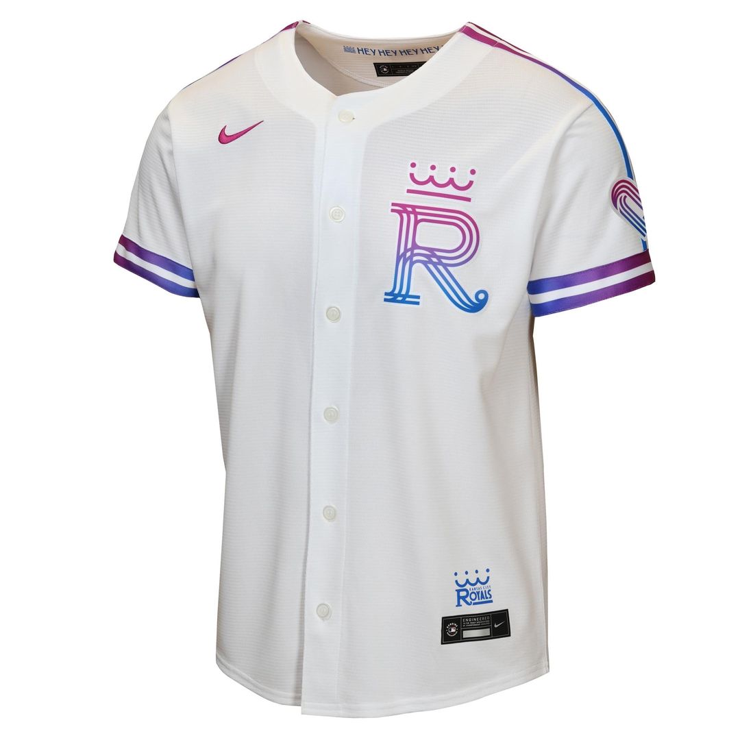 Kansas City Royals Nike Youth 2026 City Connect Stadium Jersey - White Team Jersey Sports Fan Apparel