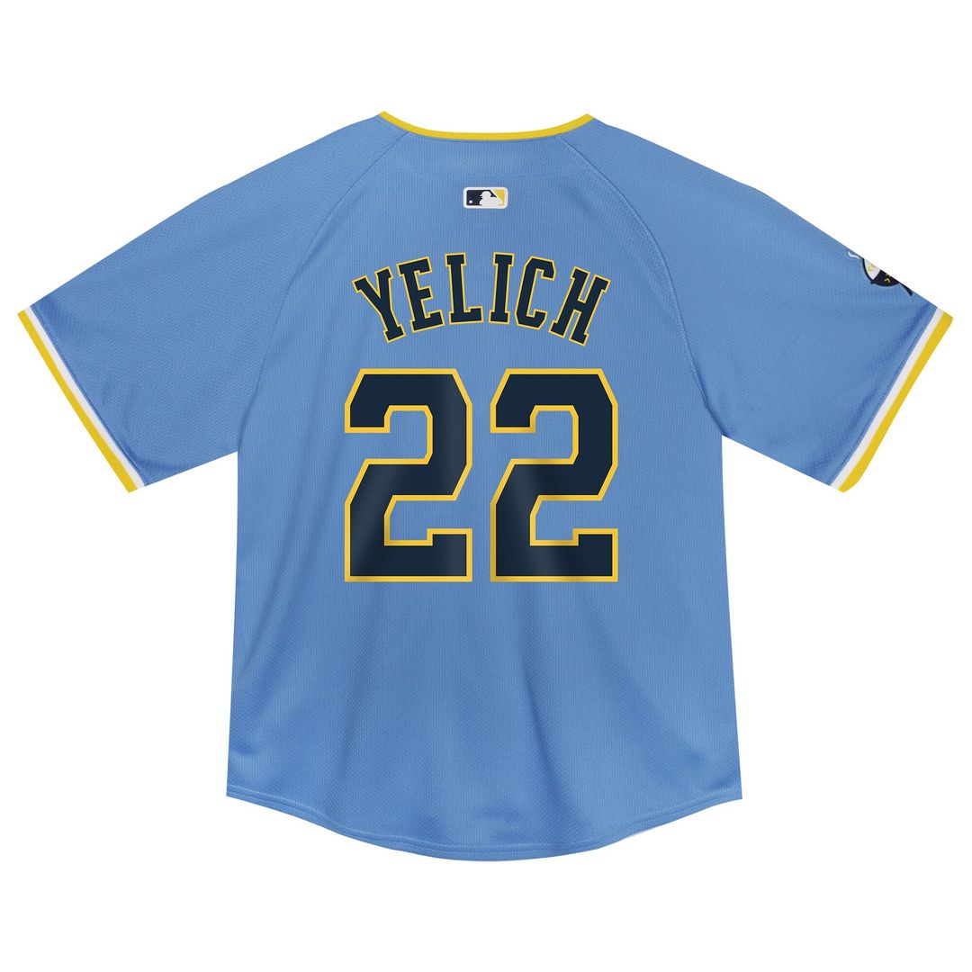 Milwaukee Brewers Christian Yelich Nike Toddler City Connect Limited Player Jersey - Powder Blue Team Jersey Sports Fan Apparel