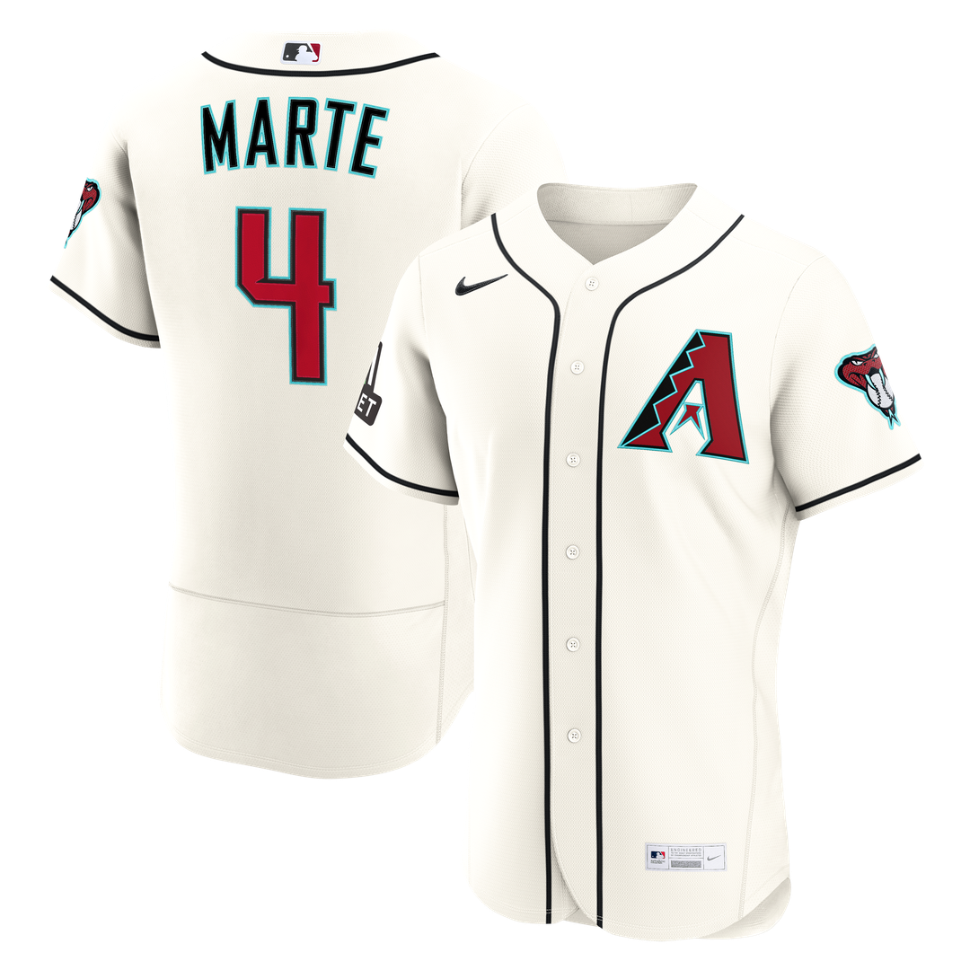 Arizona Diamondbacks Ketel Marte Nike Home Authentic Sponsor Patch Jersey - Cream Team Jersey Sports Fan Apparel