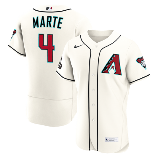 Arizona Diamondbacks Ketel Marte Nike Home Authentic Sponsor Patch Jersey - Cream Team Jersey Sports Fan Apparel