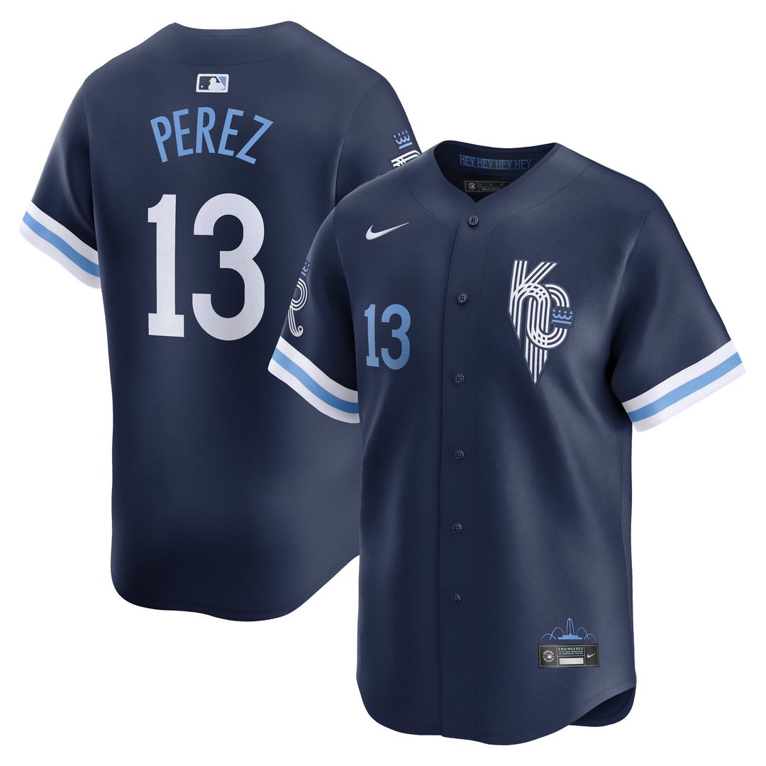 Kansas City Royals Salvador Perez Nike City Connect Limited Jersey - Navy Team Jersey Sports Fan Apparel