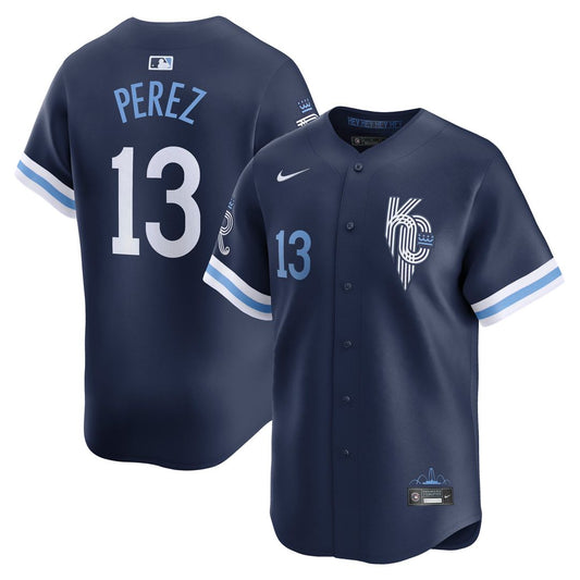 Kansas City Royals Salvador Perez Nike City Connect Limited Jersey - Navy Team Jersey Sports Fan Apparel